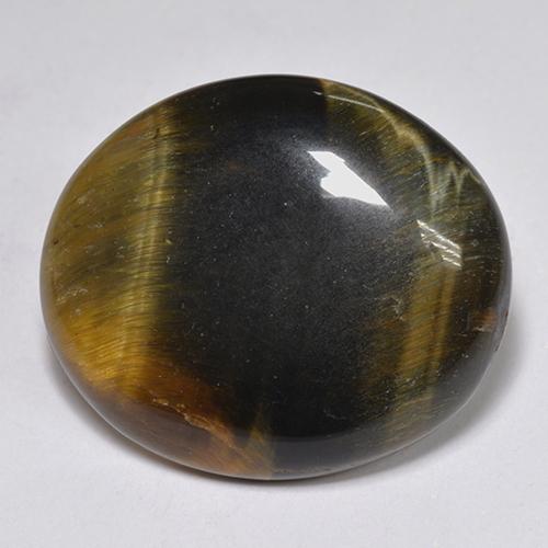 14.43캐럿 천연 멀티컬러 Tiger's Eye, 타원형 컷, 20.6×17.6 mm, 불투명체