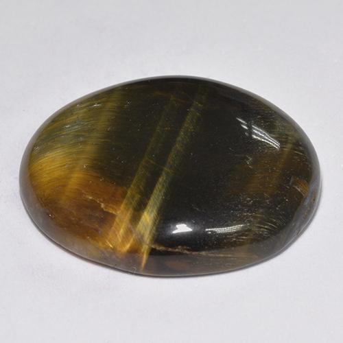 14.43캐럿 천연 멀티컬러 Tiger's Eye, 타원형 컷, 20.6×17.6 mm, 불투명체