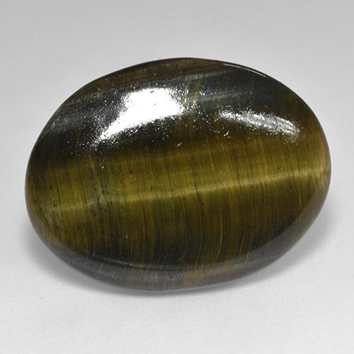 18.01캐럿 천연 멀티컬러 Tiger's Eye, 타원형 컷, 25.4×19.2 mm, 불투명체