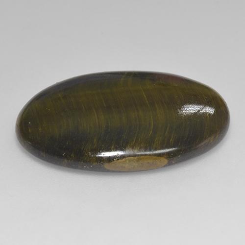 18.01캐럿 천연 멀티컬러 Tiger's Eye, 타원형 컷, 25.4×19.2 mm, 불투명체