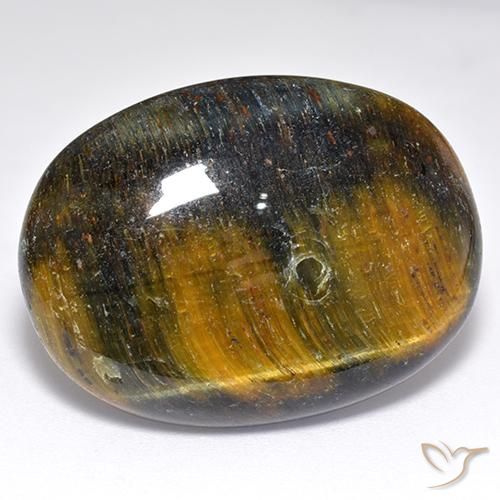 47.47ct 자연스러운 골드 브라운 호랑이의 눈, 타원형, 불투명체