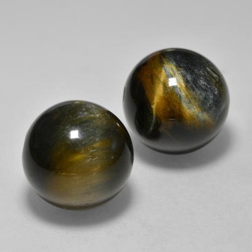24.57캐럿 천연 미디엄 브라운 Tiger's Eye 보석, 구형 / 볼, 12.26 mm, 불투명체