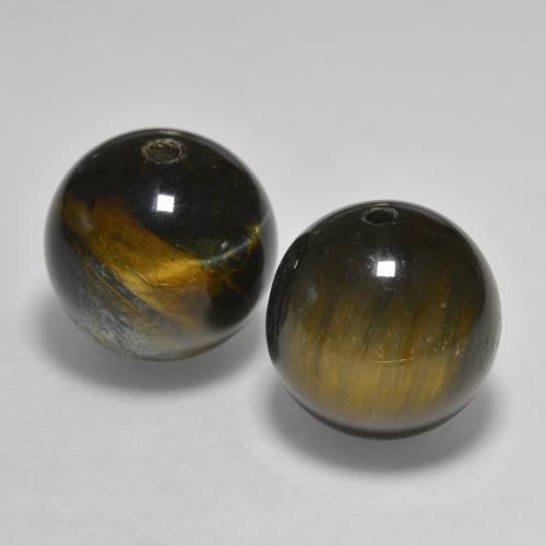 24.57캐럿 천연 미디엄 브라운 Tiger's Eye 보석, 구형 / 볼, 12.26 mm, 불투명체