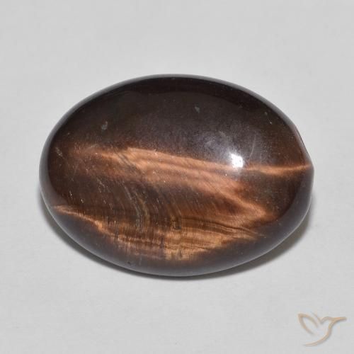 8.35ct 자연스러운 적갈색 호랑이의 눈, 타원형, 불투명체