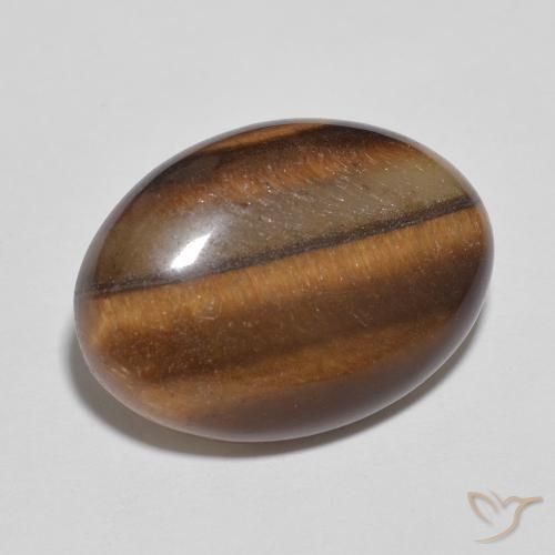 9.56ct 자연스러운 딥 시나몬 브라운 호랑이의 눈, 타원형, 불투명체