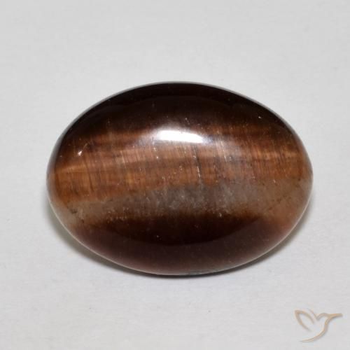 9.89ct 자연스러운 적갈색 호랑이의 눈, 타원형, 불투명체