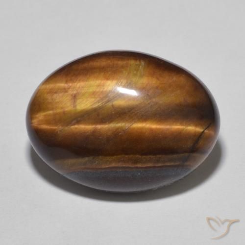 11.69ct 자연스러운 Medium Dark-Brown 호랑이의 눈, 타원형, 불투명체