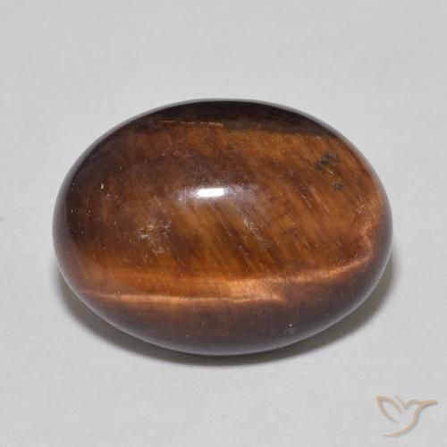 9.18ct 자연스러운 적갈색 호랑이의 눈, 타원형, 불투명체