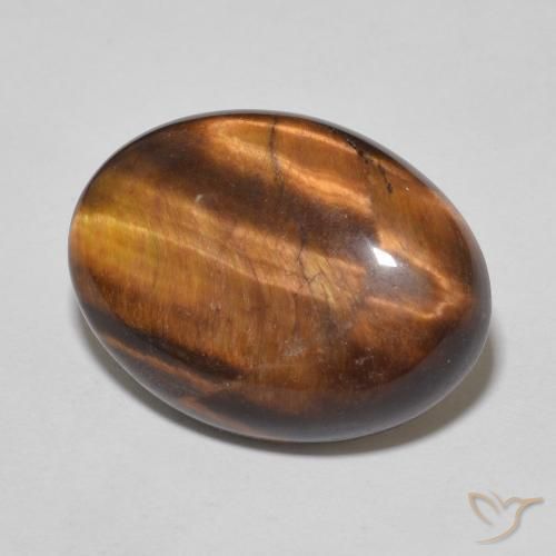 9.77ct 자연스러운 Medium Dark-Brown 호랑이의 눈, 타원형, 불투명체