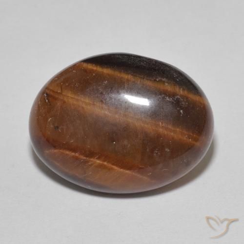 8.54ct 자연스러운 오렌지 브라운 호랑이의 눈, 타원형, 불투명체