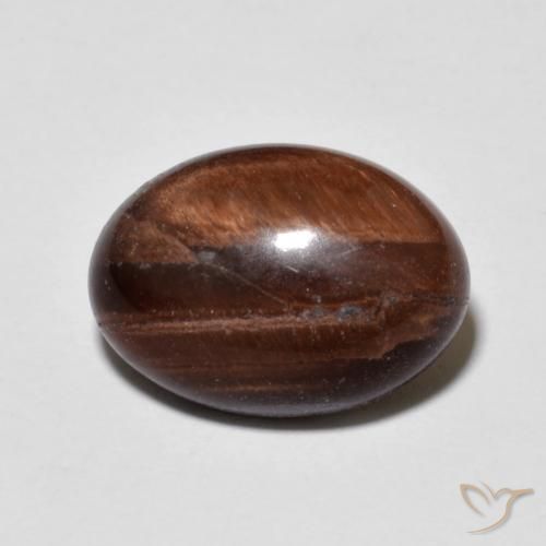 6.22ct 자연스러운 적갈색 호랑이의 눈, 타원형, 불투명체