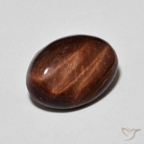 5.53ct 자연스러운 적갈색 호랑이의 눈, 타원형, 불투명체
