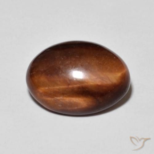 5.19ct 자연스러운 Medium Dark-Brown 호랑이의 눈, 타원형, 불투명체