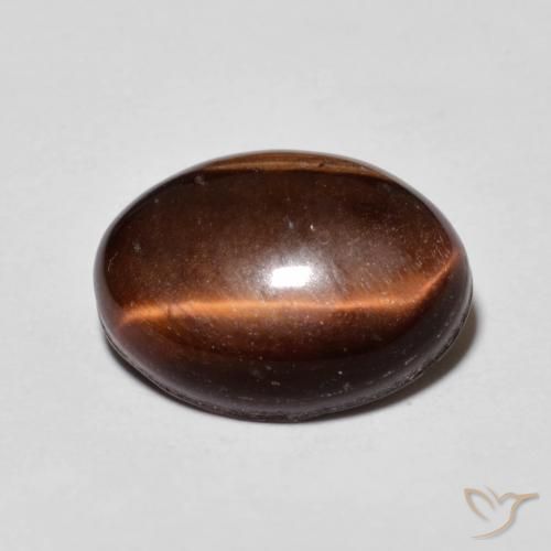 5.42ct 자연스러운 적갈색 호랑이의 눈, 타원형, 불투명체