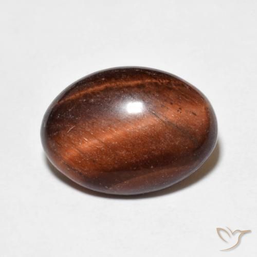5.00ct 자연스러운 적갈색 호랑이의 눈, 타원형, 불투명체
