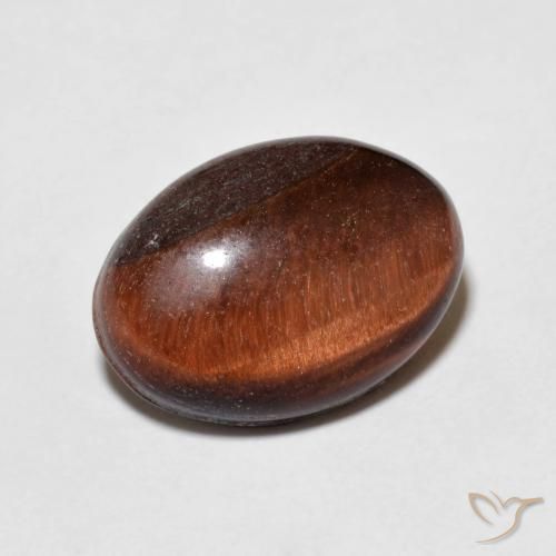 5.64캐럿 천연 Medium Dark-Brown 호랑이의 눈, 타원형, 불투명체