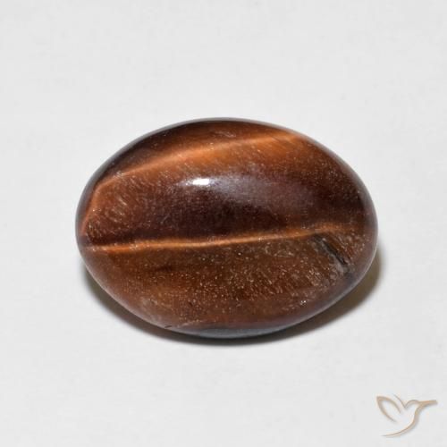 5.19ct 자연스러운 Medium Dark-Brown 호랑이의 눈, 타원형, 불투명체