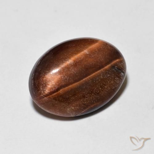 5.19캐럿 천연 Medium Dark-Brown 호랑이의 눈, 타원형, 불투명체