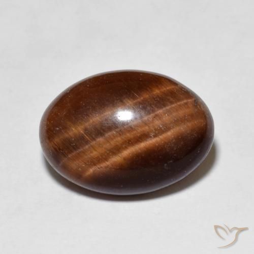 5.38ct 자연스러운 Medium Dark-Brown 호랑이의 눈, 타원형, 불투명체
