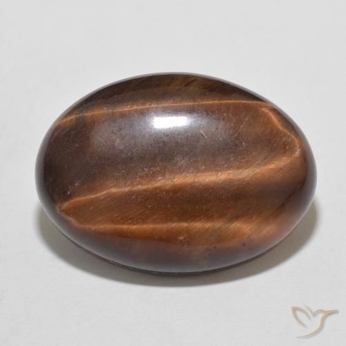 9.80ct 자연스러운 시나몬 브라운 호랑이의 눈, 타원형, 불투명체