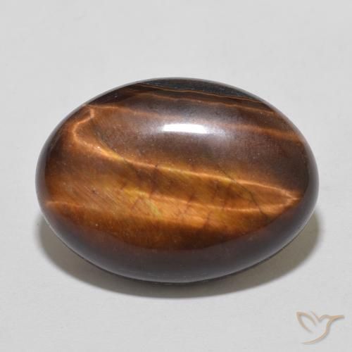 9.78ct 자연스러운 적갈색 호랑이의 눈, 타원형, 불투명체