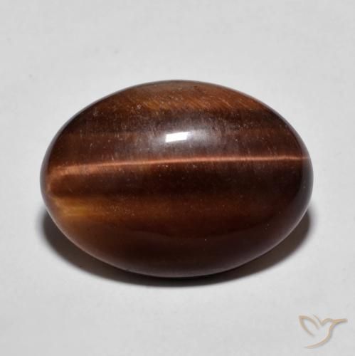 8.96ct 자연스러운 진저브라운 호랑이의 눈, 타원형, 불투명체