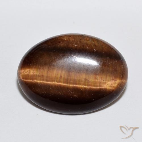 8.89ct 자연스러운 딥 시나몬 브라운 호랑이의 눈, 타원형, 불투명체