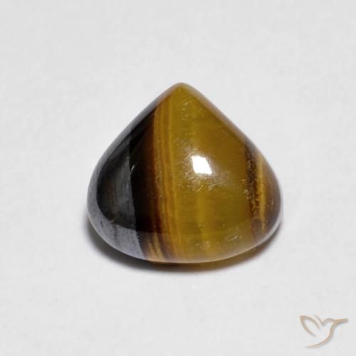 1.00ct 자연스러운 황갈색 호랑이의 눈, 배 모양, 불투명체