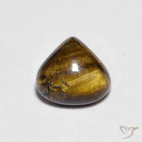 0.84ct 자연스러운 골든 브라운 호랑이의 눈, 배 모양, 불투명체