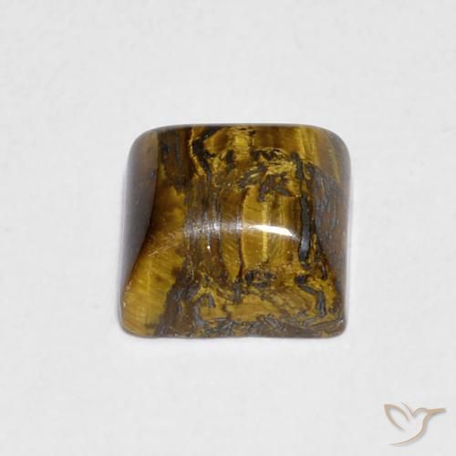 1.36캐럿 천연 Medium Light-Brown 호랑이의 눈, 정사각형, 불투명체