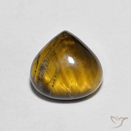 1.98ct 자연스러운 웜 브라운 호랑이의 눈, 배 모양, 불투명체