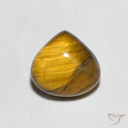 1.89ct 자연스러운 황갈색 호랑이의 눈, 배 모양, 불투명체