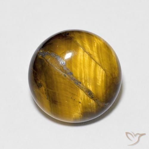 6.66ct 자연스러운 Medium Light-Brown 호랑이의 눈, 둥근, 불투명체
