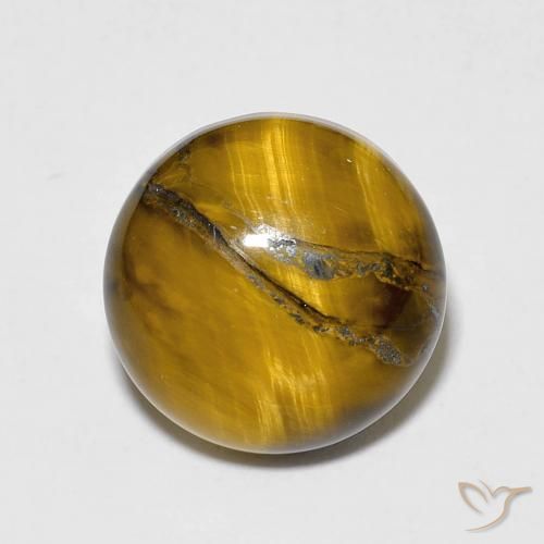 6.75ct 자연스러운 Medium Light-Brown 호랑이의 눈, 둥근, 불투명체
