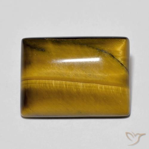 12.55ct 자연스러운 골든 브라운 호랑이의 눈, 바게트, 불투명체
