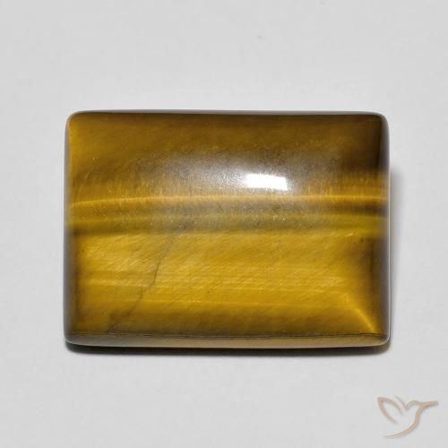 12.54ct 자연스러운 골든 브라운 호랑이의 눈, 바게트, 불투명체