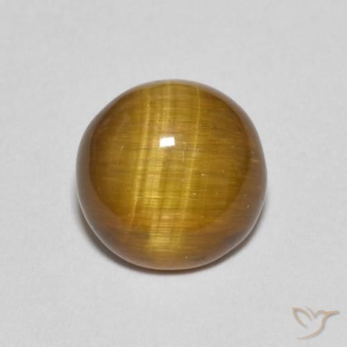 1.19ct 자연스러운 연한 갈색 호랑이의 눈, 둥근, 불투명체