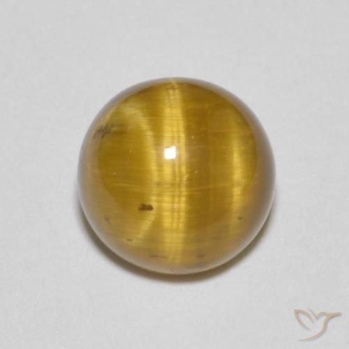 1.64ct 자연스러운 연한 갈색 호랑이의 눈, 둥근, 불투명체
