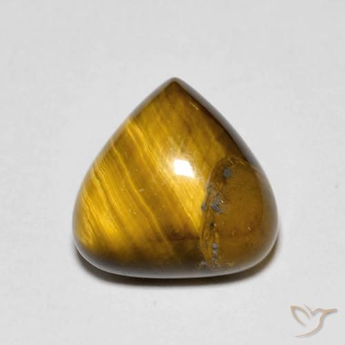 3.45ct 자연스러운 골든 브라운 호랑이의 눈, 배 모양, 불투명체