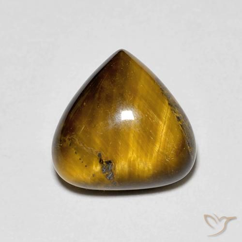 3.45ct 자연스러운 웜 브라운 호랑이의 눈, 배 모양, 불투명체
