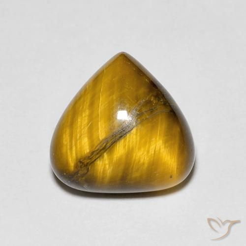 3.48ct 자연스러운 미디엄 브라운 호랑이의 눈, 배 모양, 불투명체