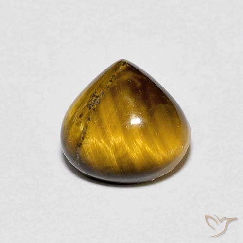 1.92ct 자연스러운 연한 갈색 호랑이의 눈, 배 모양, 불투명체