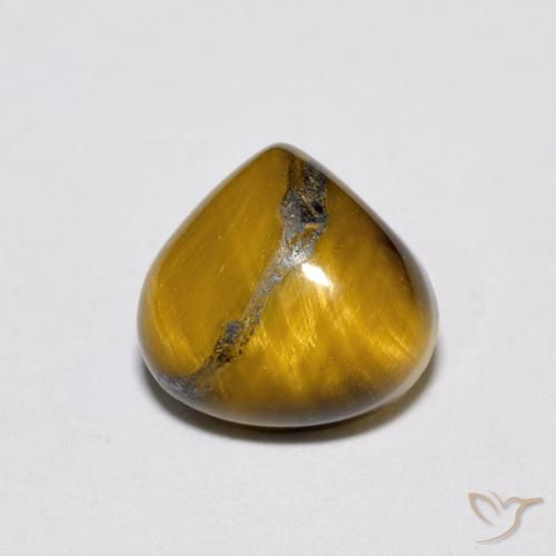 1.92ct 자연스러운 황갈색 호랑이의 눈, 배 모양, 불투명체