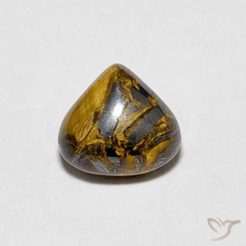 1.05ct 자연스러운 웜 브라운 호랑이의 눈, 배 모양, 불투명체
