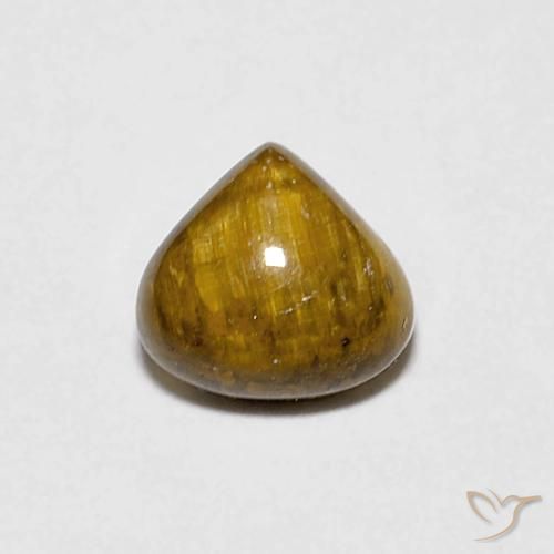 0.78ct 자연스러운 황갈색 호랑이의 눈, 배 모양, 불투명체