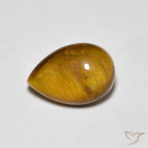 1.99ct 자연스러운 미디엄 브라운 호랑이의 눈, 배 모양, 불투명체