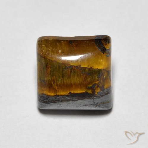1.43ct 자연스러운 Medium Dark-Brown 호랑이의 눈, 정사각형, 불투명체