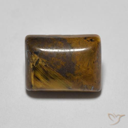 1.76ct 자연스러운 미디엄 브라운 호랑이의 눈, 바게트, 불투명체