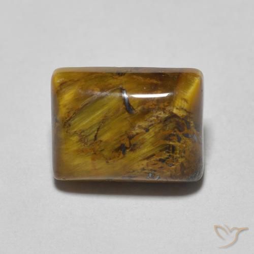 1.68ct 자연스러운 웜 브라운 호랑이의 눈, 바게트, 불투명체