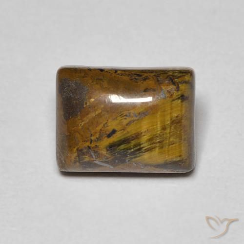 1.92ct 자연스러운 미디엄 브라운 호랑이의 눈, 바게트, 불투명체
